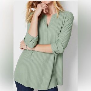 JJill Soft Green Striped Tunic